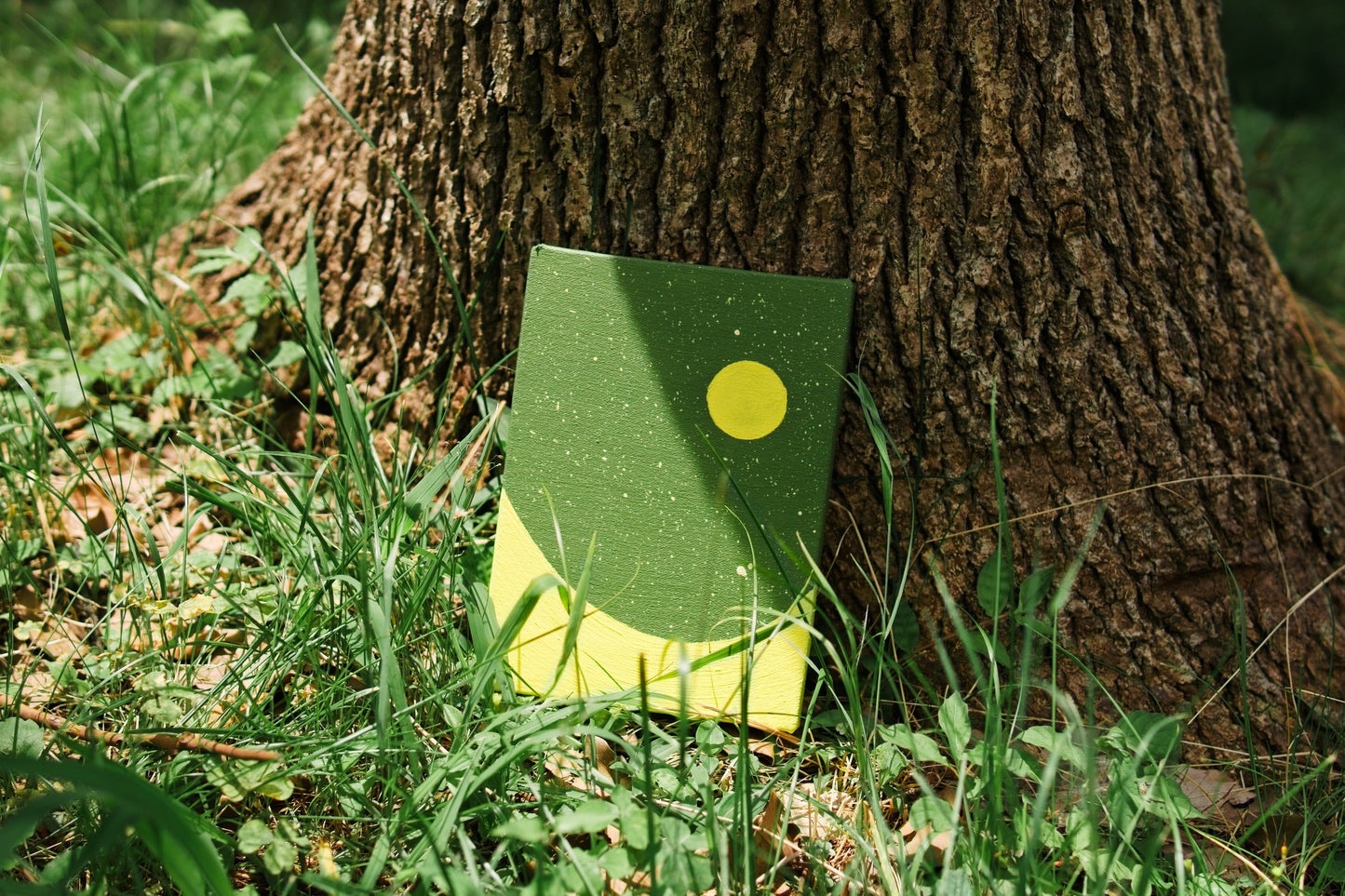 【order】original art / three set of abstract canvas art with floating wood frame